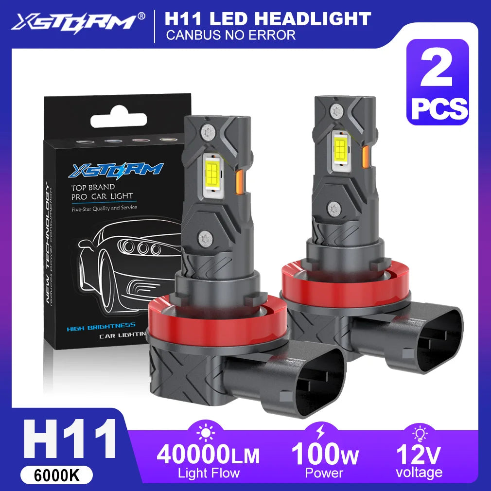 Fari LED XSTORM H11 Canbus 9005 9006, Luci Fendinebbia per Auto 40000LM 100W 6000K, Fari di Guida e Luci Antinebbia
