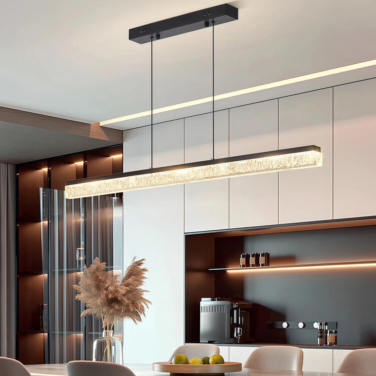 Lampadario a Soffitto Minimalista, Lampada a Sospensione di Lusso per la Casa, Luce Pendente in Acrilico con Telecomando e Dimmer, Lampada da Soffitto