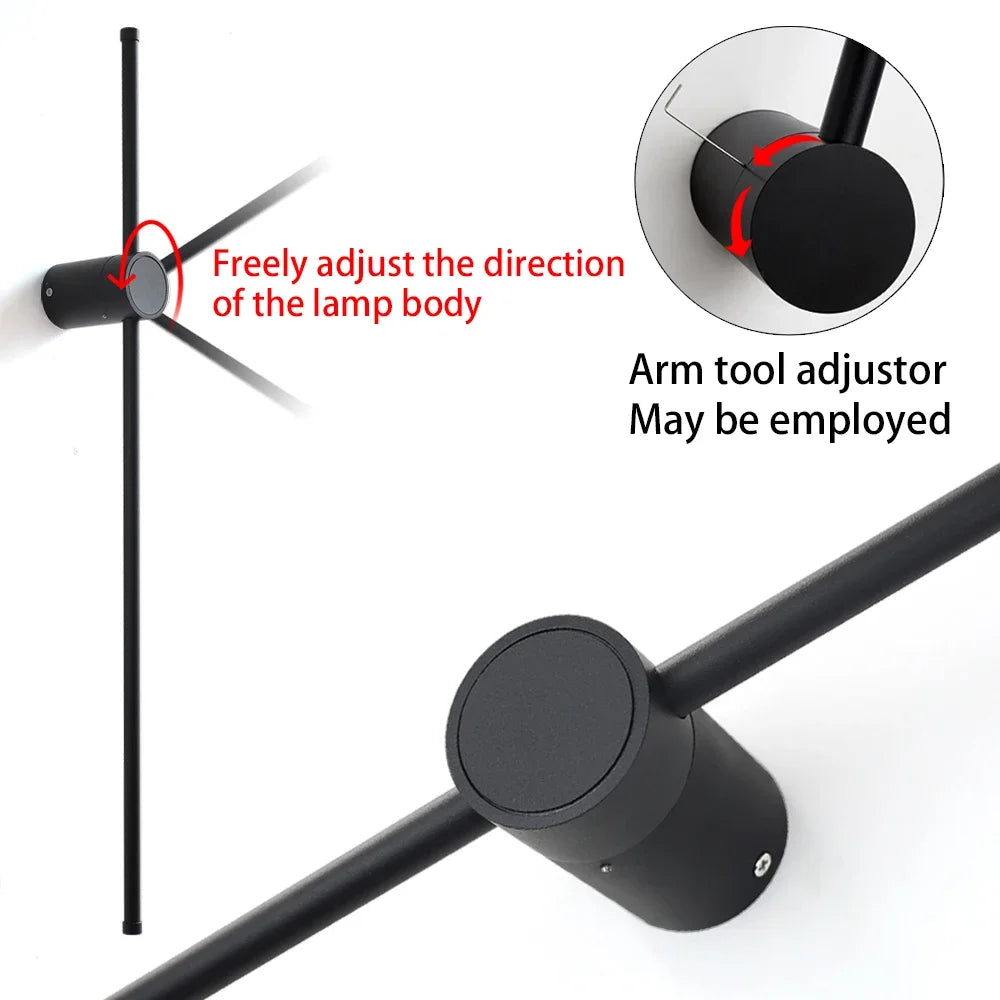 Lampada da parete moderna a LED 350 ° Lampada da parete lunga con rotazione Lampada da parete per camera da letto Soggiorno TV Divano Sfondo Apparecchio di illuminazione per interni