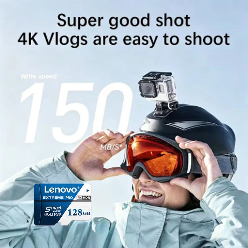 Scheda Micro SD Lenovo 512GB A2 U3 V30 Classe 10 256GB 128GB 1TB Scheda di Memoria TF 4K ad Alta Velocità per Drone, Fotocamera, Telefono