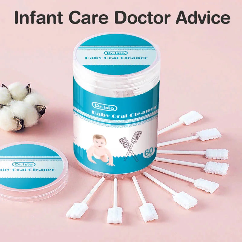 MAMIJOY 60 pz Bambino Bastone di Pulizia Orale Detergente Usa E Getta Denti Da Latte Garza Spazzolino Da Denti Lingua Del Bambino Lavaggio Per Il Neonato Igiene Orale
