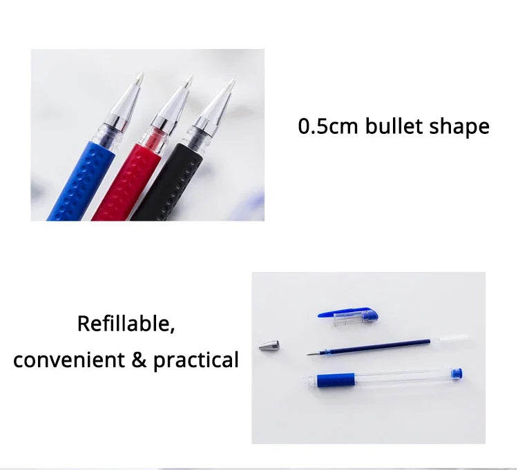 20/50 pezzi Penne gel Set Nero Blu Rosso Ricarica Gel Forniture scolastiche e per ufficio Cancelleria accessori kawaii cancelleria penne carine