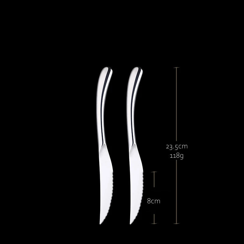 Set di Posate in Acciaio Inossidabile 316L Certificato LFGB, Forchetta Antibatterica al 99,9% e Coltello con Lama Ultra Affilata, Stoviglie per Banchetti