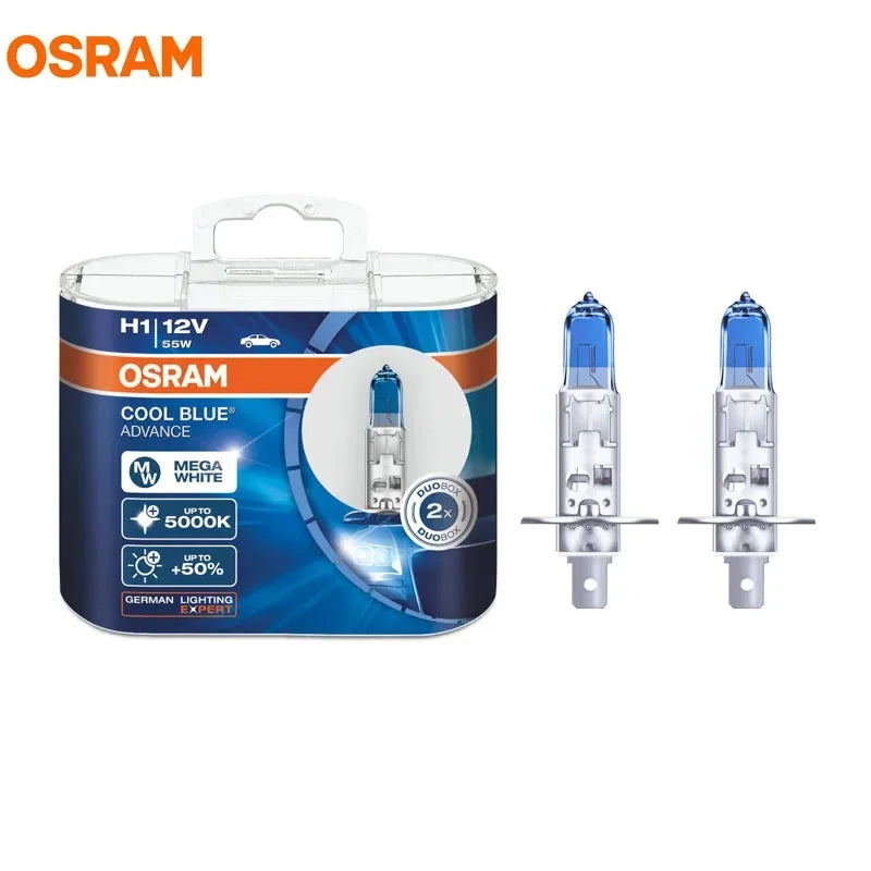 OSRAM Cool Blue Advance H4 H7 H9 H11 12V 5000K Bianco puro H1 H3 HB3 HB4 Xenon Look Auto Lampade alogene Faro originale
