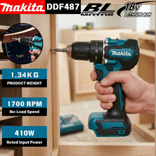 2026 Makita DDF487 Trapano Avvitatore Elettrico a Batteria Brushless 18V per Sistema di Batterie Makita 18V