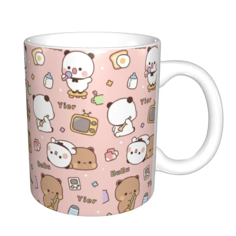 Tazze personalizzate per coppia Bubu Dudu Panda e Brownie Bear Tazza da caffè per tè al latte in ceramica fai-da-te