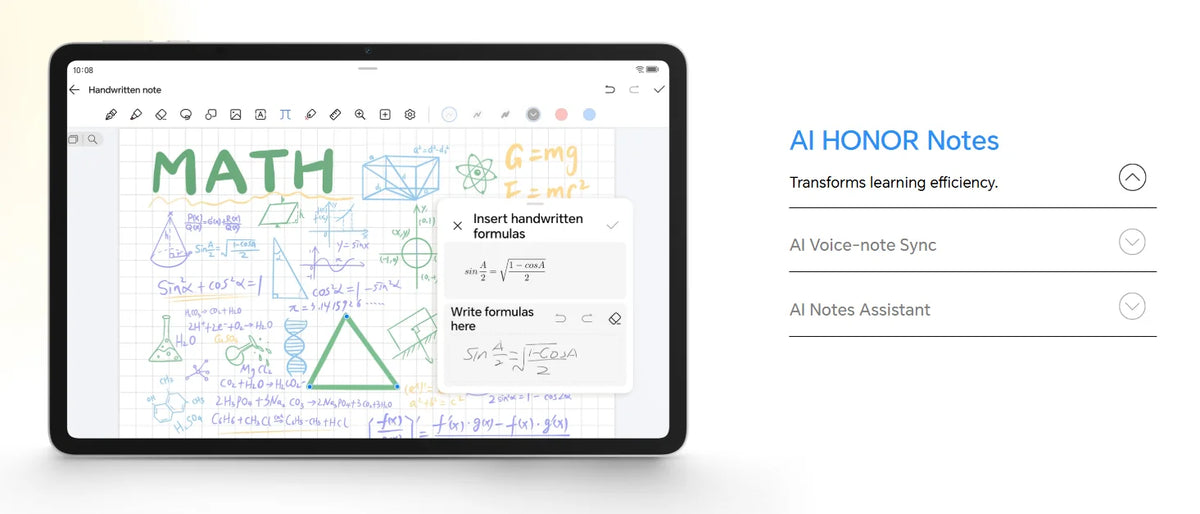 HONOR Pad 10, Versione EU Tablet WIFI, Batteria da 10100mAh, Display HONOR Eye Comfort da 12,1 pollici 120Hz 2.5K, Chipset Snapdragon 7 Gen 3, 8GB+256GB, Tablet Android HONOR