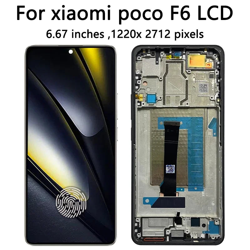Nuovo Display AMOLED da 6.67" per Xiaomi Poco F6 LCD 24069PC21G, Schermo Touch con Digitalizzatore e Cornice per Xiaomi Poco F6