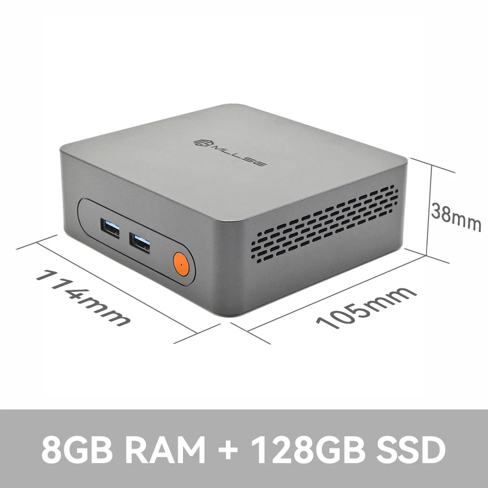 Mini PC MLLSE M2 con Intel Core i3-4030U, 8GB di RAM DDR3, SSD da 128GB, Wi-Fi 5, Bluetooth 4.2, Windows 10 , Mini Computer Desktop