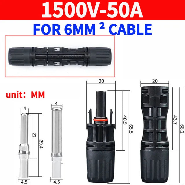 10/50/100 set connettore solare spina 30A 50A 1500V per connettore pannello solare resistente ai raggi UV Cina continentale cavo MC 2.5/4/6mm2