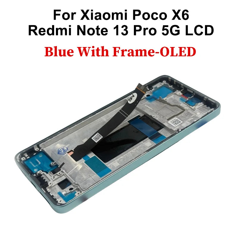 Display OLED per Xiaomi Poco X6, schermo LCD con digitalizzatore touch per Redmi Note 13 Pro 5G, modello 23122PCD1G, assemblaggio per Poco X6 Pro, display LCD K70E.