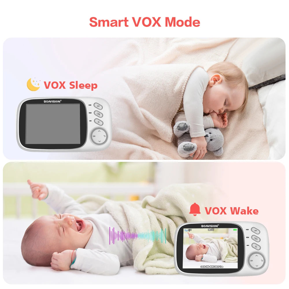 VB603 Video Baby Monitor 2.4G Wireless con LCD da 3.2 pollici Audio bidirezionale Conversazione Visione notturna Telecamera di sicurezza di sorveglianza Babysitter