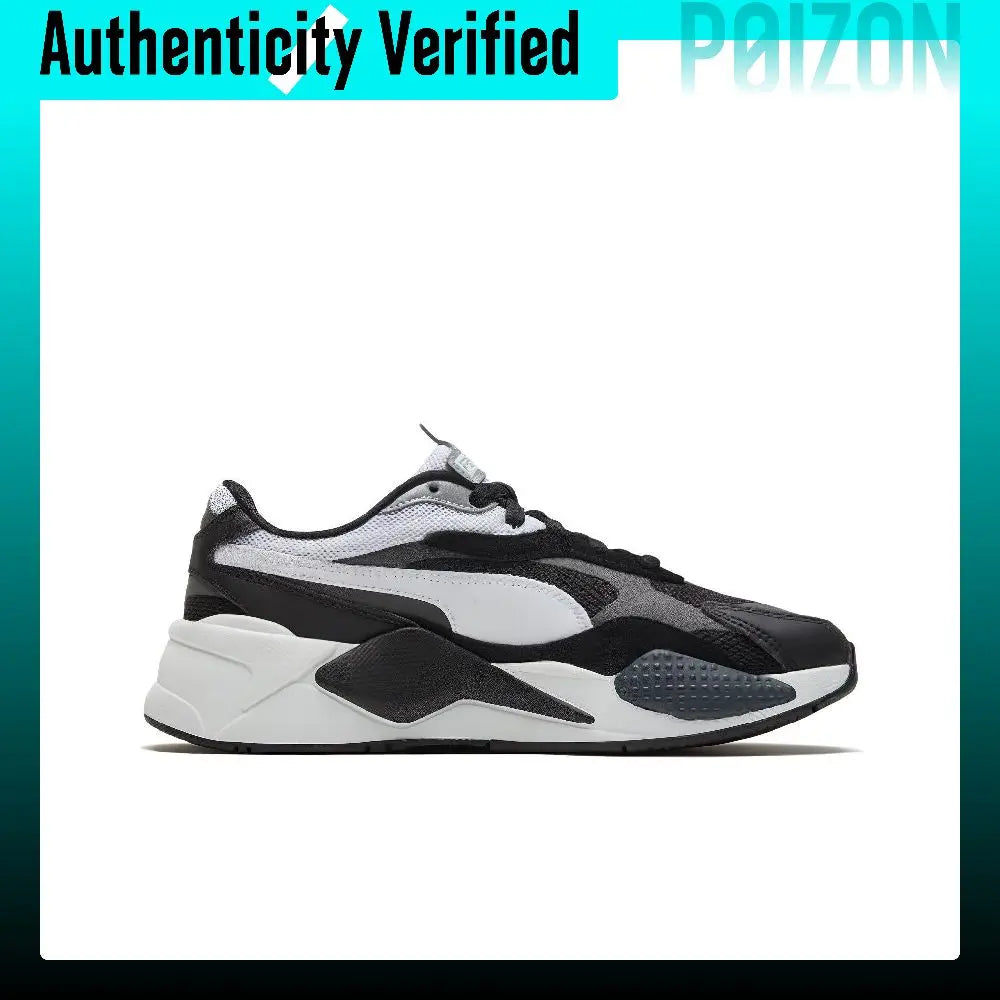 Scarpe casual PUMA RS-X, modello unisex, altezza bassa, colore nero/bianco, 371570-13.