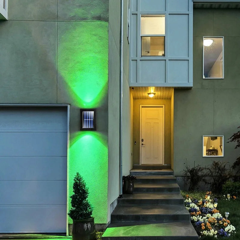 Faretti solari su e giù per esterni, lampada da parete stradale Lampada solare ad energia solare Lampada solare impermeabile decorativa da giardino