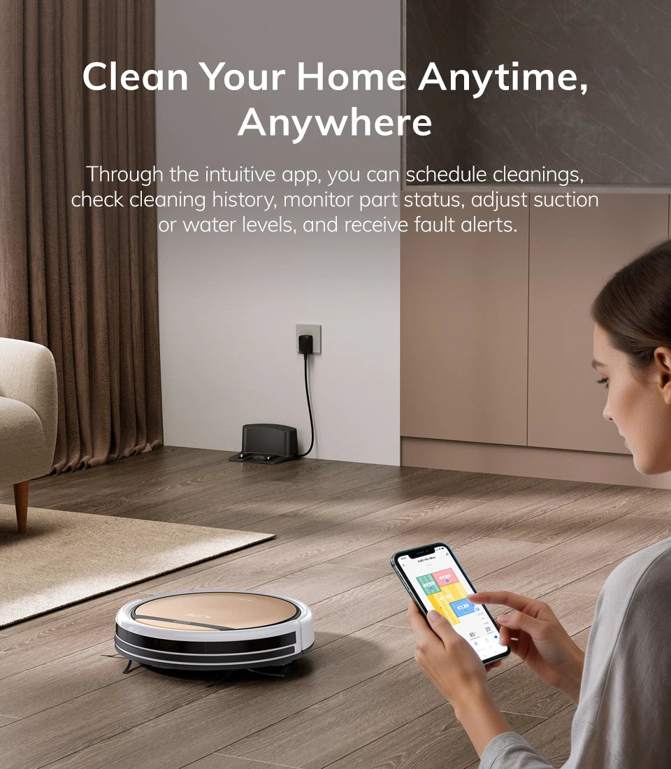 ILIFE V5s Ultra Robot Aspirapolvere e Lavapavimenti, Aspirazione 4000Pa, Controllo tramite App/Telecomando, Creazione Mappe, Programmazione Pulizie