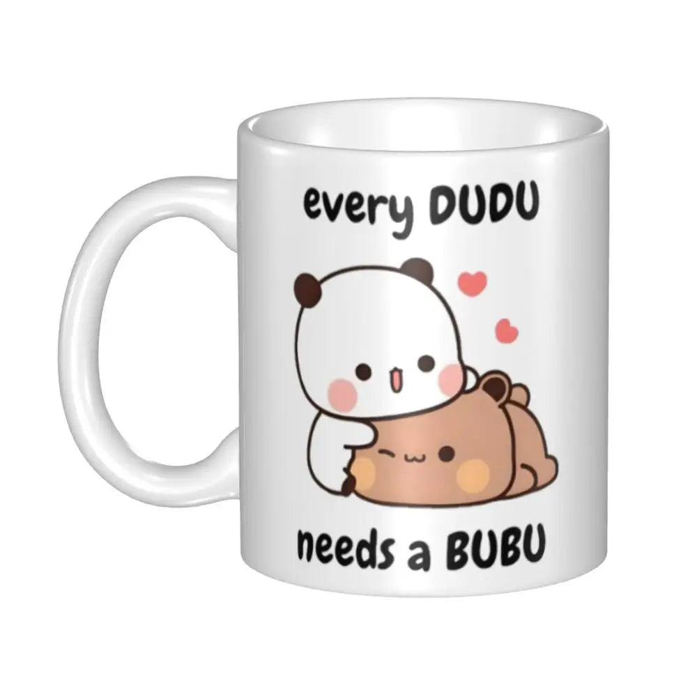 Tazze personalizzate per coppia Bubu Dudu Panda e Brownie Bear Tazza da caffè per tè al latte in ceramica fai-da-te
