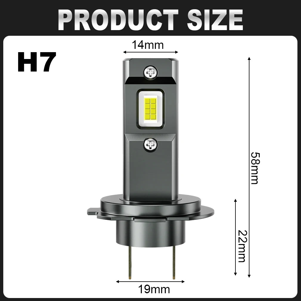 XSTORM H7 Lampadina LED Kit faro Mini Fanless 50W 20000LM 6000K CSP per faro auto 12V Bianco Auto Fendinebbia H7 Led Automobile