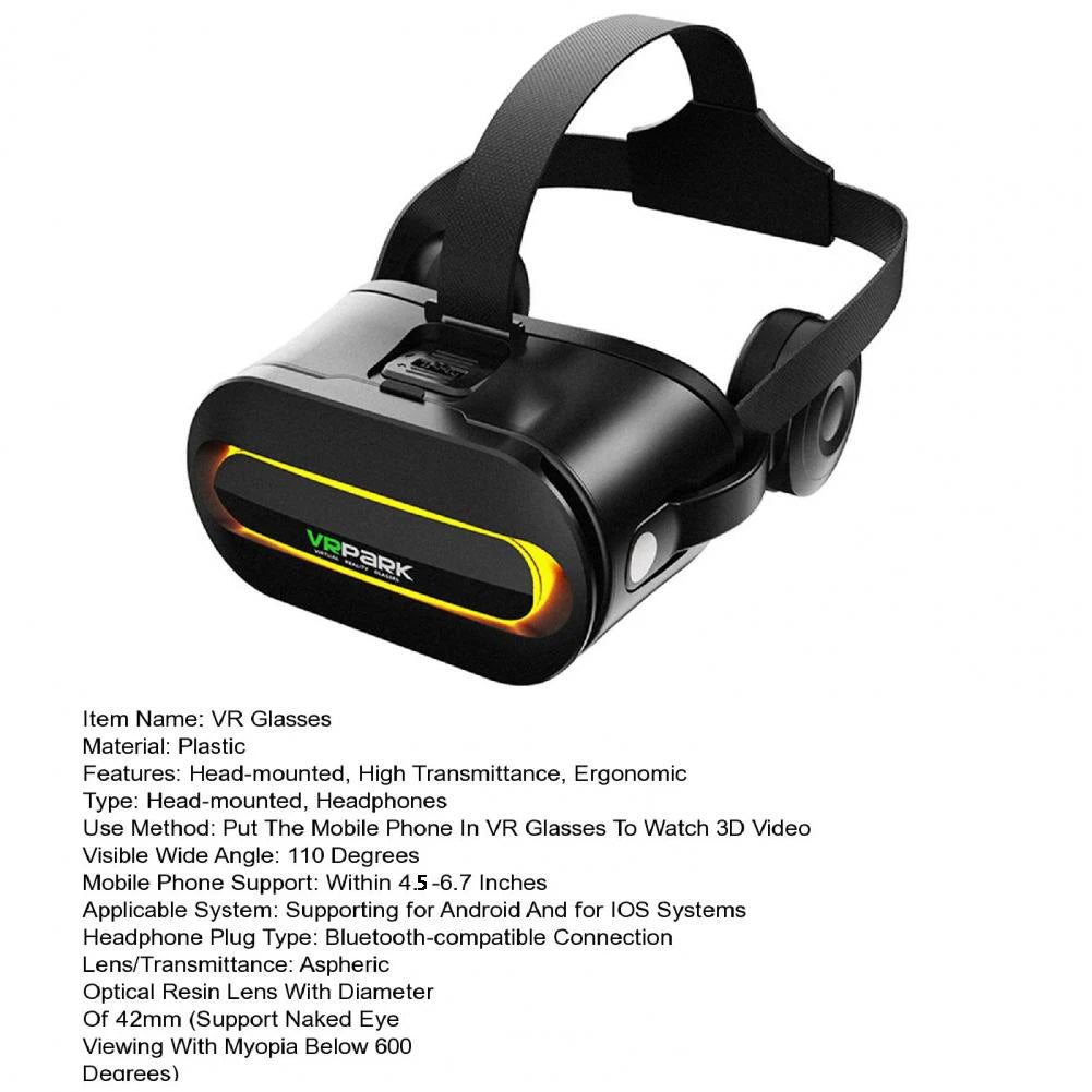 Occhiali VR Realtà virtuale Casco per telefono 3D Cuffie Lenti Occhiali Dispositivo Viar Smartphone intelligente Gioco cellulare Set di visualizzatori video mobili