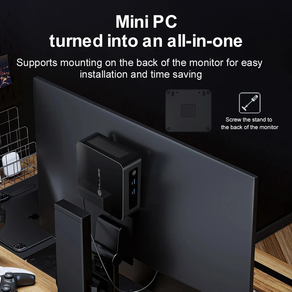 Mini PC MLLSE M6 con CPU Intel Core i5-12450H, 16 GB di RAM, SSD da 512 GB, WiFi 6, BT 5.2, mini computer desktop con Windows 11 Pro