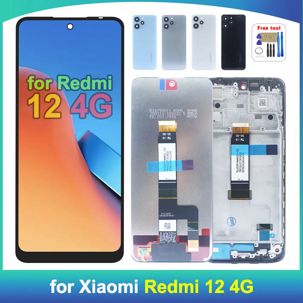 Display LCD da 6,79 pollici per Redmi 12 4G, gruppo di ricambio digitalizzatore touchscreen per Redmi 12 4G 23053RN02A 23053RN02Y