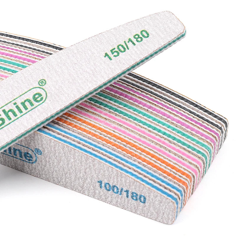 50 pz Lima per unghie in acrilico Forte carta vetrata Blocco tampone per unghie per manicure Lime a ongle 80/100/150/180/240/320 Lime per barche lavabili