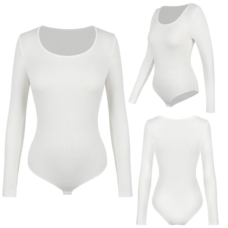 Body a maniche lunghe per donna Girocollo Shapewear Shaper Lady Sexy Going Out Top Tuta Abiti caldi femminili Autunno Inverno