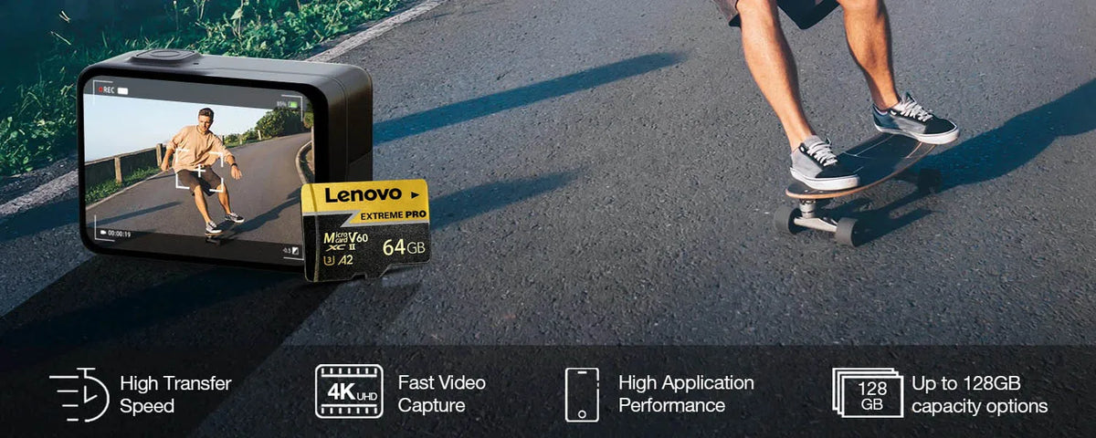 Scheda Micro SD Lenovo 1TB, Scheda di Memoria TF 256GB 512GB Classe 10 U3 A2 ad Alta Velocità per Registrazione Video 4K per Dash Cam, Fotocamera, Drone, Telefono