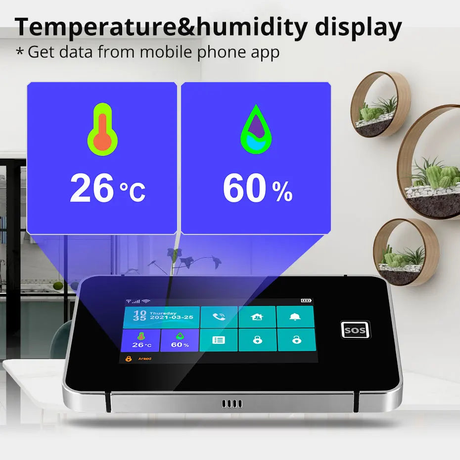 KERUI 2G WIFI GSM Sistema di Allarme Domestico Set Touch Screen da 4.3 pollici Sistema di Allarme di Sicurezza Tuya Smart App Alexa per la Casa Antifurto