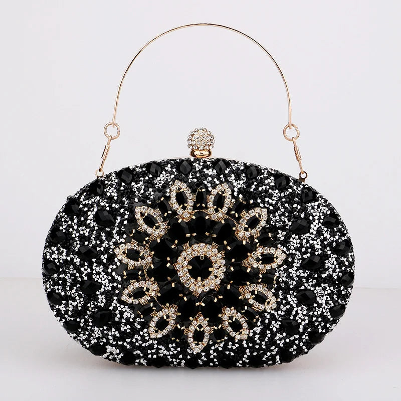 Diamond Crystal Women Make Up Cosmetic Evening Shoulder Messenger pochette borsa per telefono borsa dorata argentea rossa rosa nera