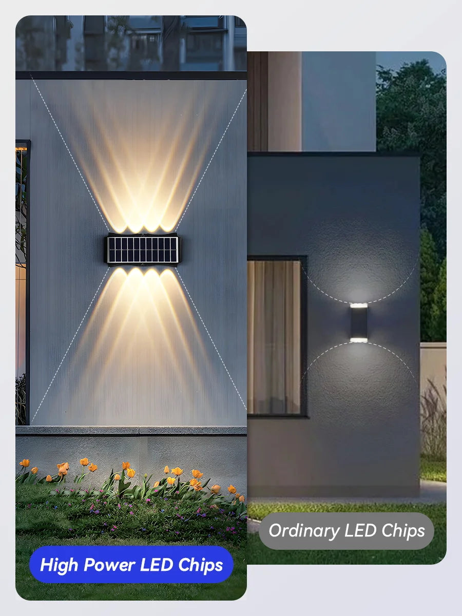 3 pezzi/1 pezzo Lampada da parete solare per cortile, strada, impermeabile, lampada da giardino esterna, decorazione solare per la casa, illuminazione da parete a LED per esterni