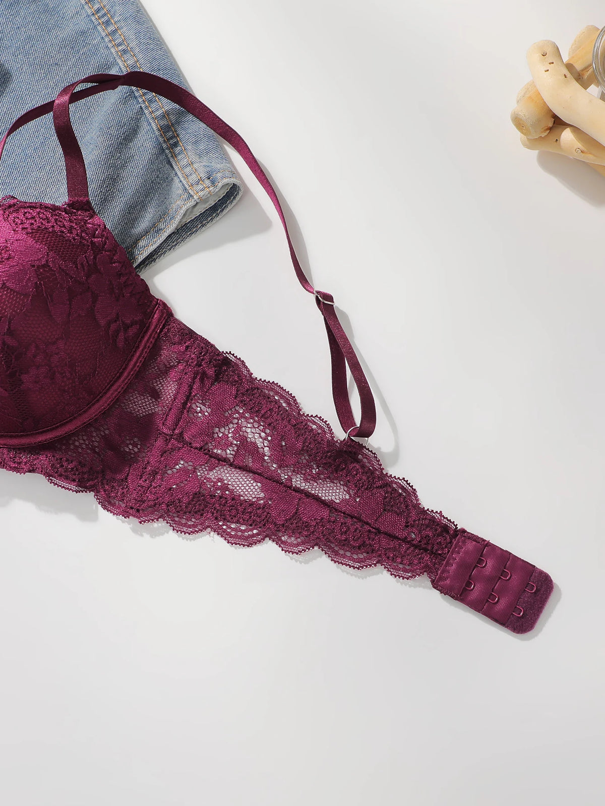 Reggiseno Pure Desire per donna – Reggiseno push-up con coppe 3/4 e ferretto, lingerie sexy in pizzo, reggiseno da festa Coppa B-C L2957