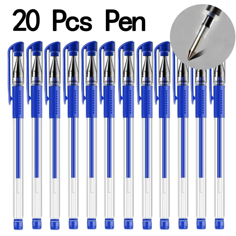 20/50 pezzi Penne gel Set Nero Blu Rosso Ricarica Gel Forniture scolastiche e per ufficio Cancelleria accessori kawaii cancelleria penne carine