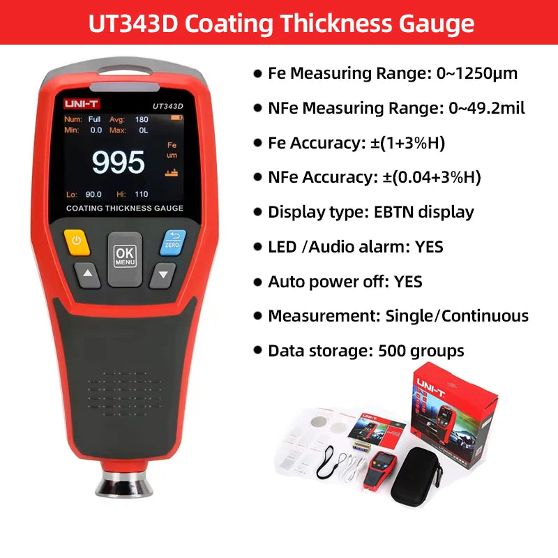 Multimetro Automobilistico UNI-T UT105+ UT107 PLUS, Tester per Batterie Auto UT673A UT675A, Misuratore di Spessore Rivestimenti UT343A UT343D