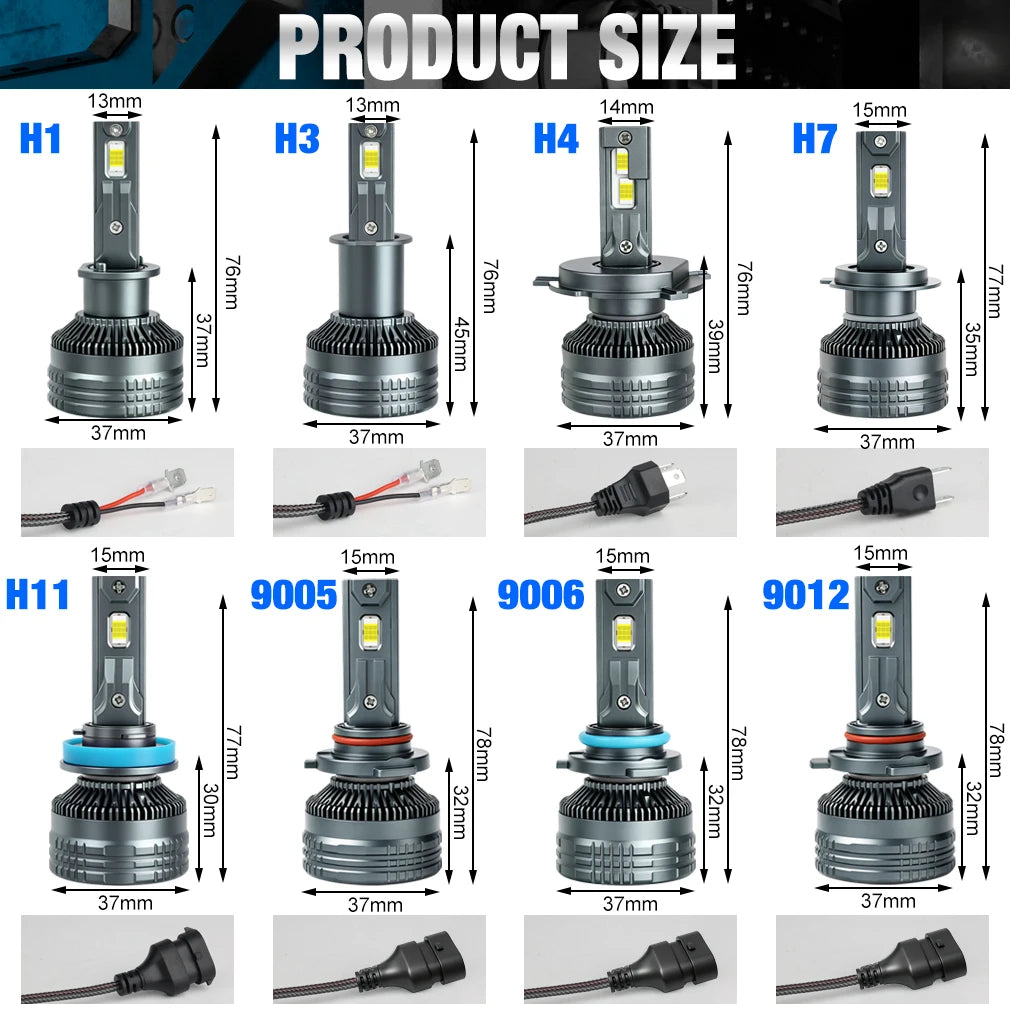 Luci LED XSTORM H7 per Auto, Fari LED H1 H11 H4 400W 80000LM, Luci Abbaglianti e Anabbaglianti H4, Fari Fendinebbia H11 Canbus SENZA ERRORI 6500K