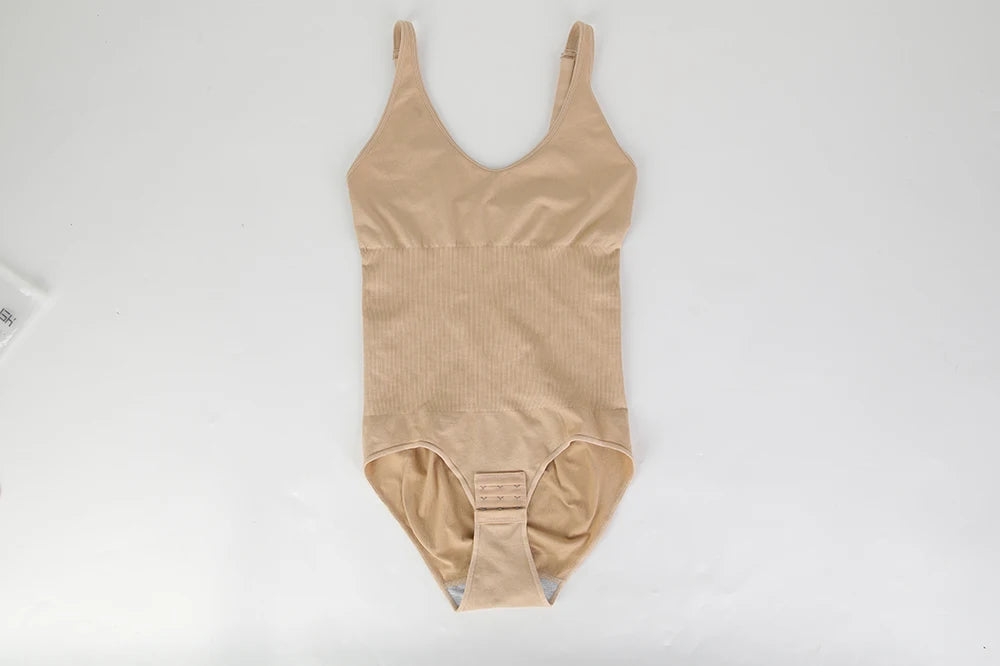 Body modellante da donna con scollo all'americana, controllo addominale, compressione, spalline convertibili, copertura totale, intimo modellante.