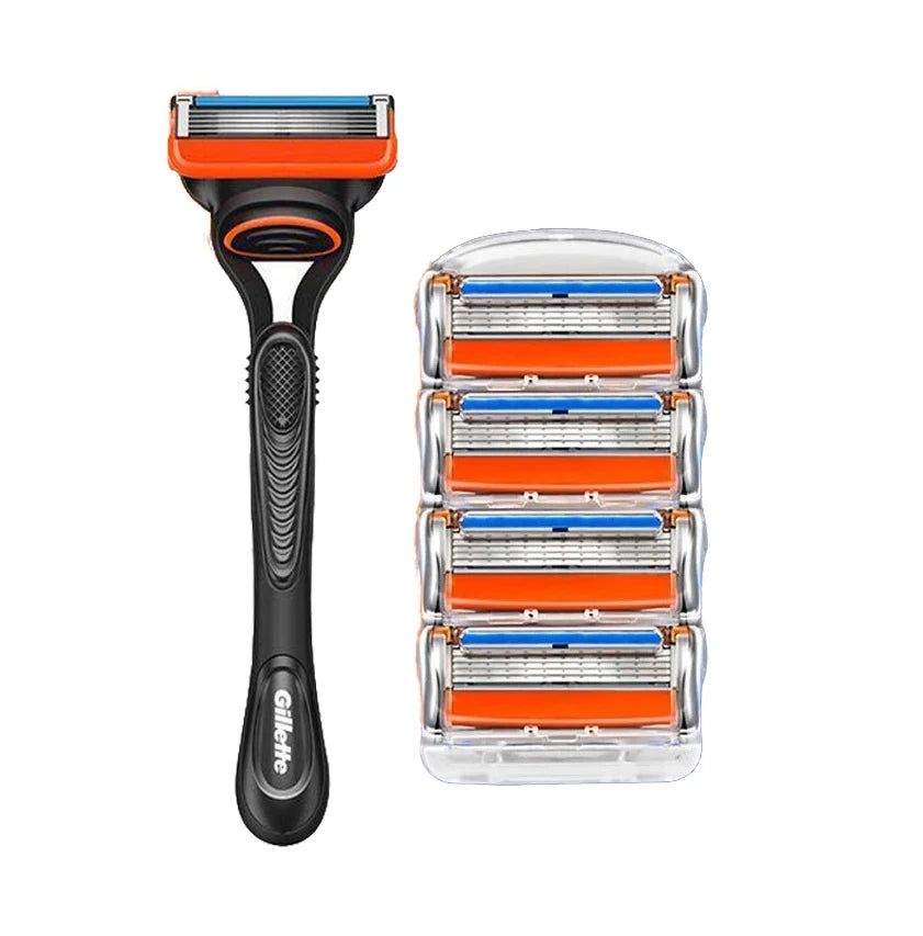 Set Rasoio Gillette Fusion 5 con 5 Lame Ultra-Sottili, Striscia Lubrificante e Rifinitore Posteriore, Disponibile in Diverse Specifiche