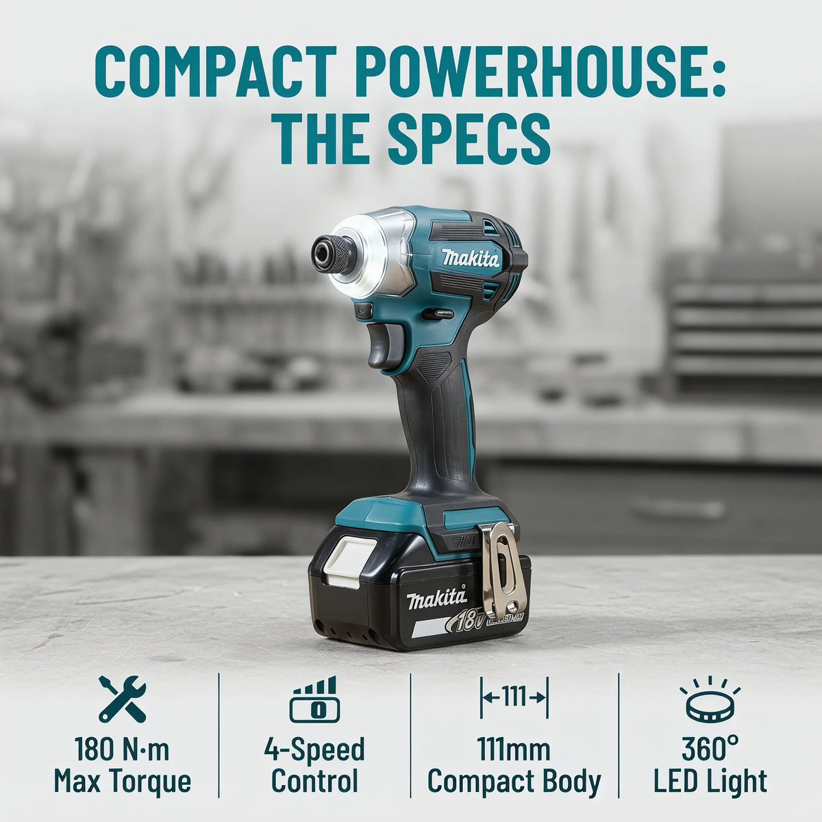 2026 Makita DTD173 Avvitatore a Impulsi Senza Fili 18V con Motore Brushless, Trapano Elettrico per Legno/Bulloni/Modalità T, Utensile Elettrico Ricaricabile