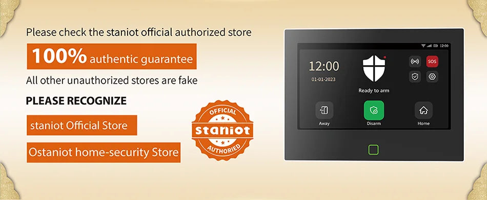 Sistema di allarme domestico Staniot da 7 pollici, wireless, WiFi, 4G, Tuya Smart, kit di protezione di sicurezza con sirena integrata da 115 dB e batteria da 5000 mAh