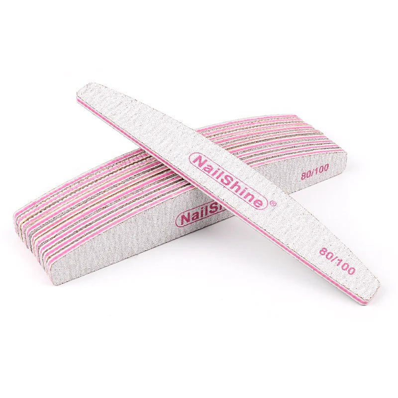 50 pz Lima per unghie in acrilico Forte carta vetrata Blocco tampone per unghie per manicure Lime a ongle 80/100/150/180/240/320 Lime per barche lavabili