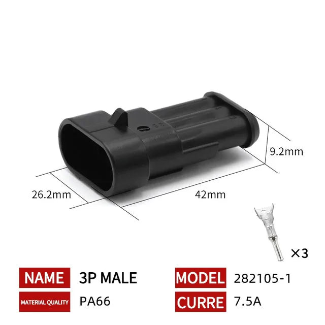 20/50/100 Set 1.5 Serie AMP Automobile Connettori 1/2/3/4/5/6 Pin Super Sigillo Impermeabile Cavo Elettrico connettore PA66 Nylon
