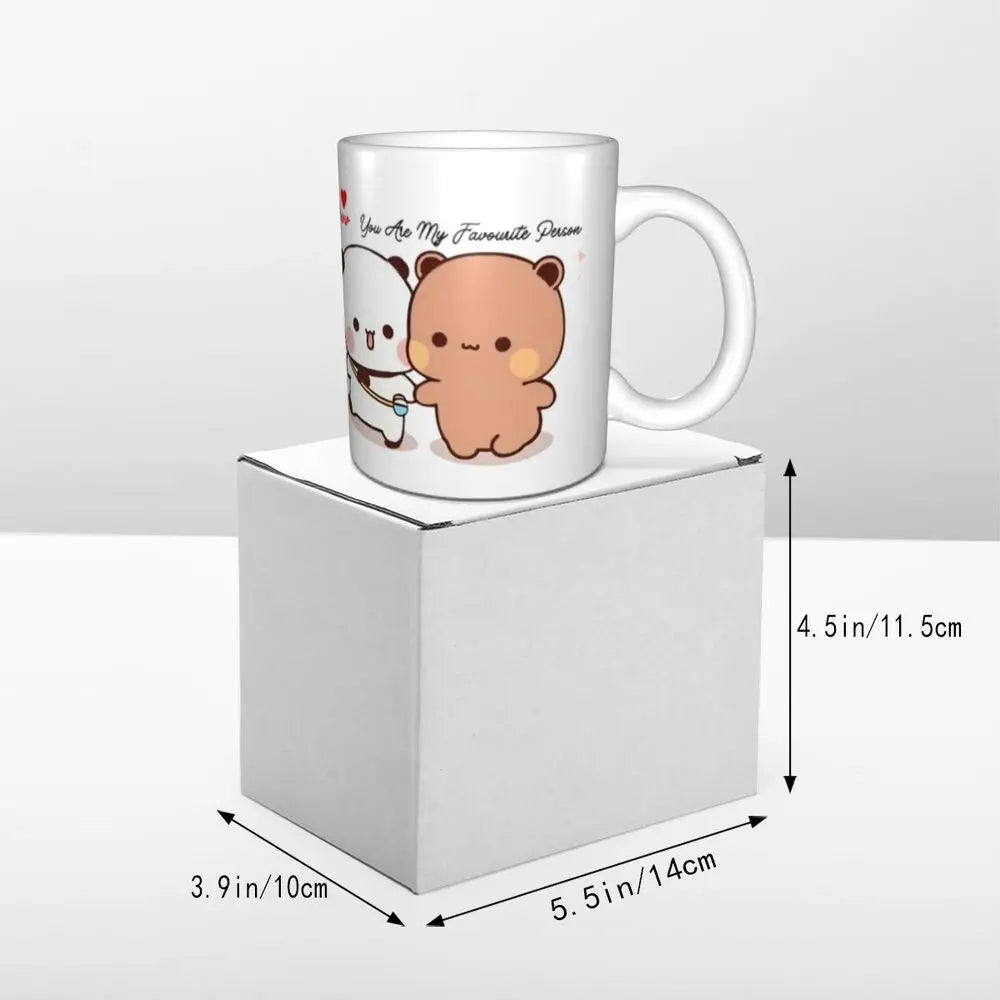 Tazze personalizzate per coppia Bubu Dudu Panda e Brownie Bear Tazza da caffè per tè al latte in ceramica fai-da-te