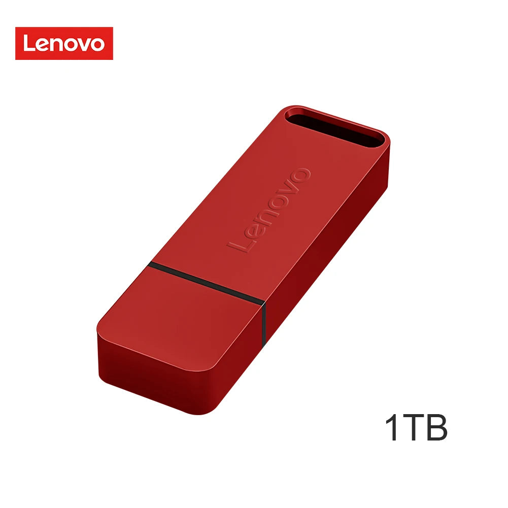 Chiavetta USB Lenovo Mini ad alta velocità, in metallo, resistente e portatile, con capacità di archiviazione di 2 TB/1 TB/512 GB/256 GB/128 GB, ideale per PC, laptop e sistemi audio per auto.