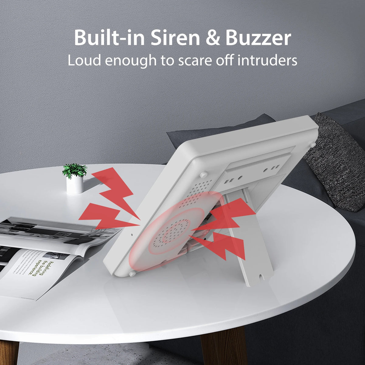 Staniot WiFi SecPanel 5 sistema di allarme domestico Wireless Tuya Smart 4.3 "Kit di sicurezza Touch Screen sirena integrata APP telecomando,Batteria integrata da 1500 mAh, supporto per Alexa