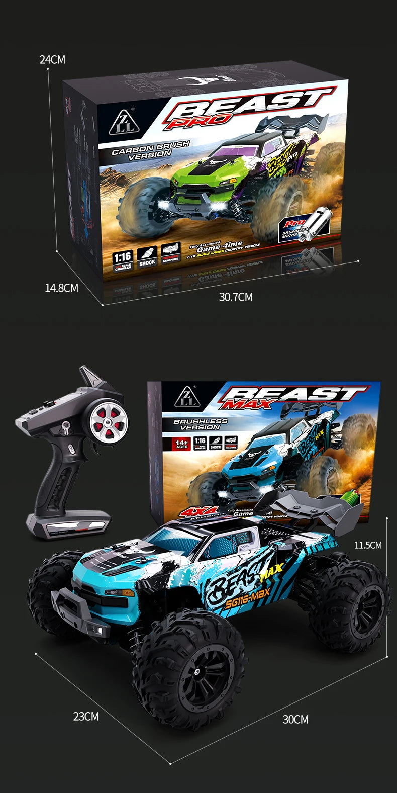 SG116 PRO, auto radiocomandata in scala 1/16, velocità massima 40 km/h, trazione integrale, fuoristrada, monster truck radiocomandato, veicolo da corsa 2.4G, giocattolo, regalo di compleanno per bambini, ragazzi e adulti.