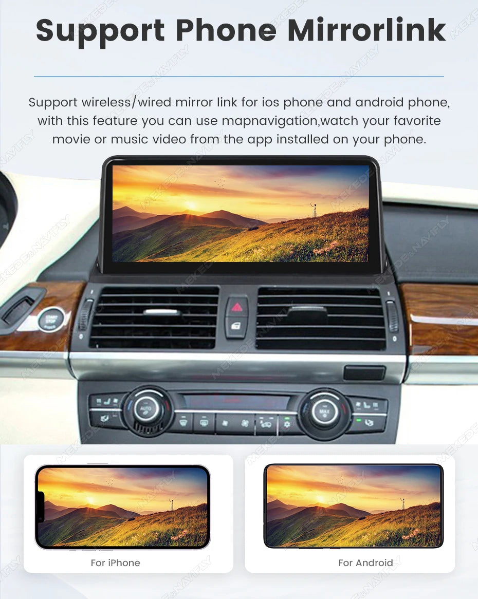 Sistema multimediale intelligente per auto con schermo QLED da 10,25 pollici, Linux, CarPlay wireless, Android Auto, per BMW E90 E91 E92 E93 2005-2012, con WiFi, BT, navigazione GPS e autoradio.