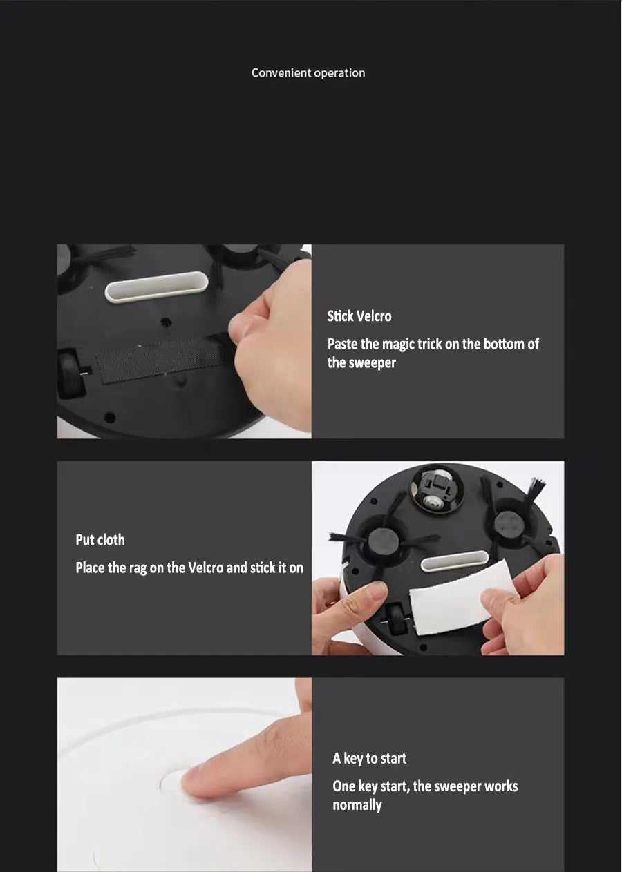 NUOVO USB Spazzare Robot Aspirapolvere Lavare 3 In 1 Smart Wireless 1500Pa Trascina Pulizia Spazzare Pavimento per Home Office