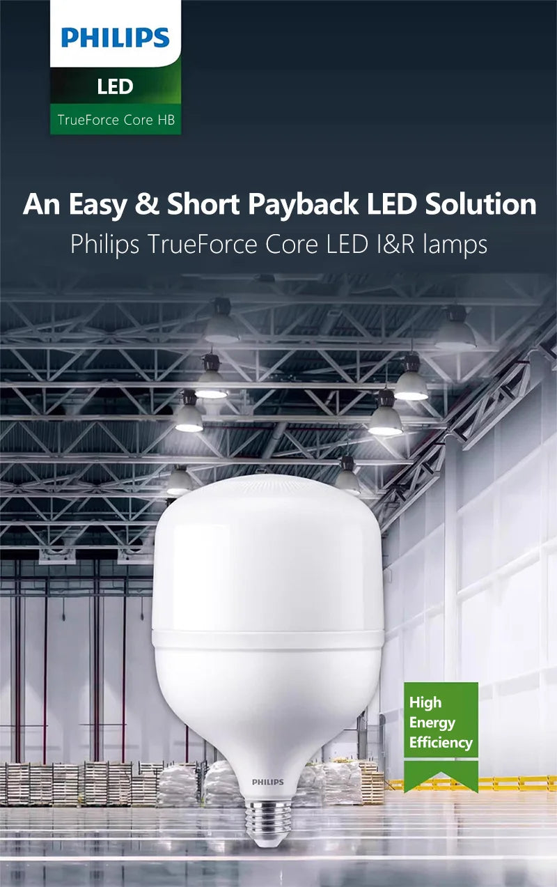 Philips LED T160 Lampadina E40 65W TrueForce Core HB 7000LM Luminoso 6500k Lampada bianca 220V-240V LED Magazzino Mercato Luce esterna