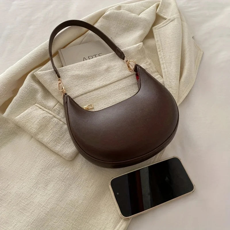 Borsa da Donna a Tracolla a Forma di Luna, Nuova Moda Lussuosa Borsa a Spalla Singola da Donna