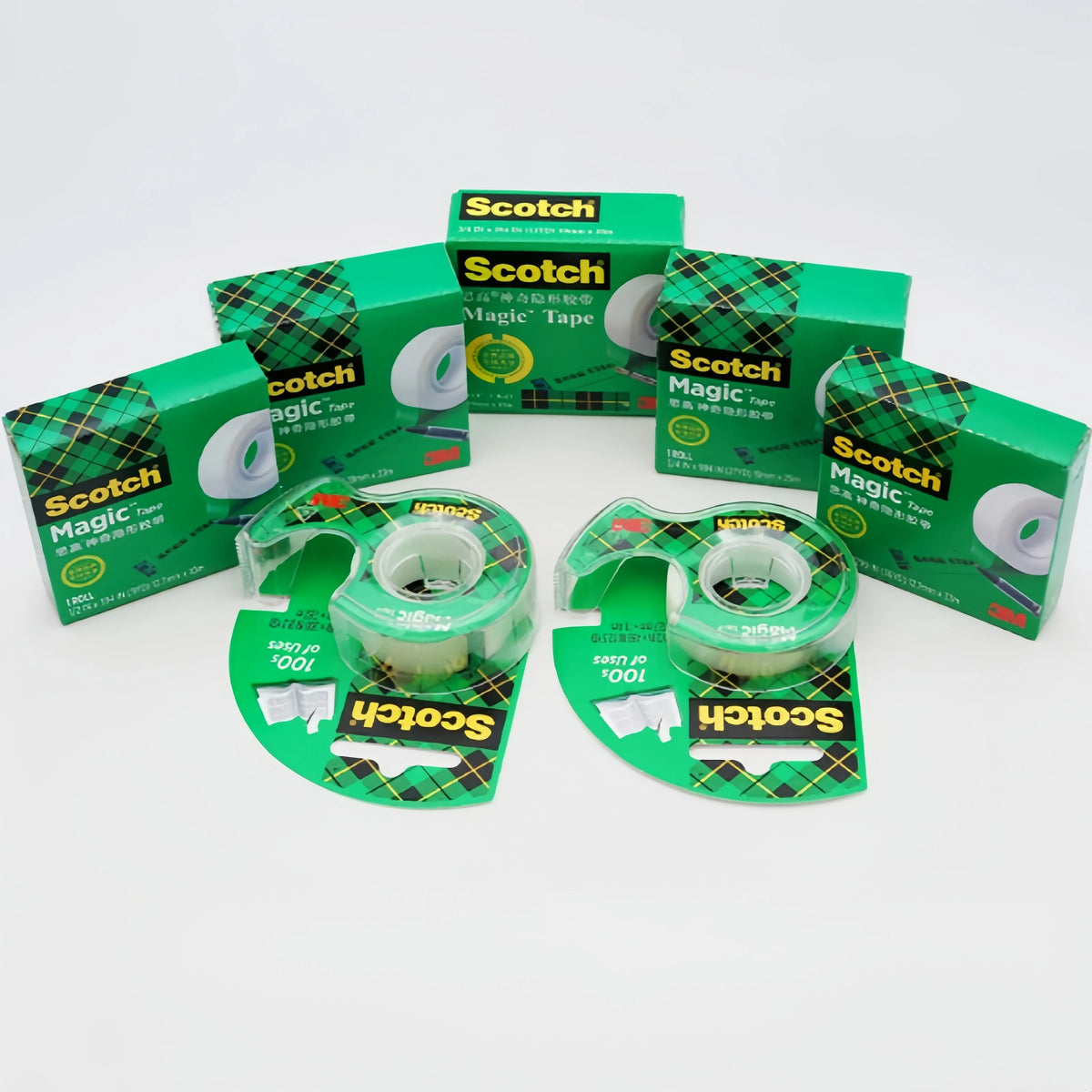 Nastro Adesivo Invisibile Originale 3M Scotch 810 con Dispenser e Rotolo di Ricambio 19mmx33m per Ufficio e Scuola