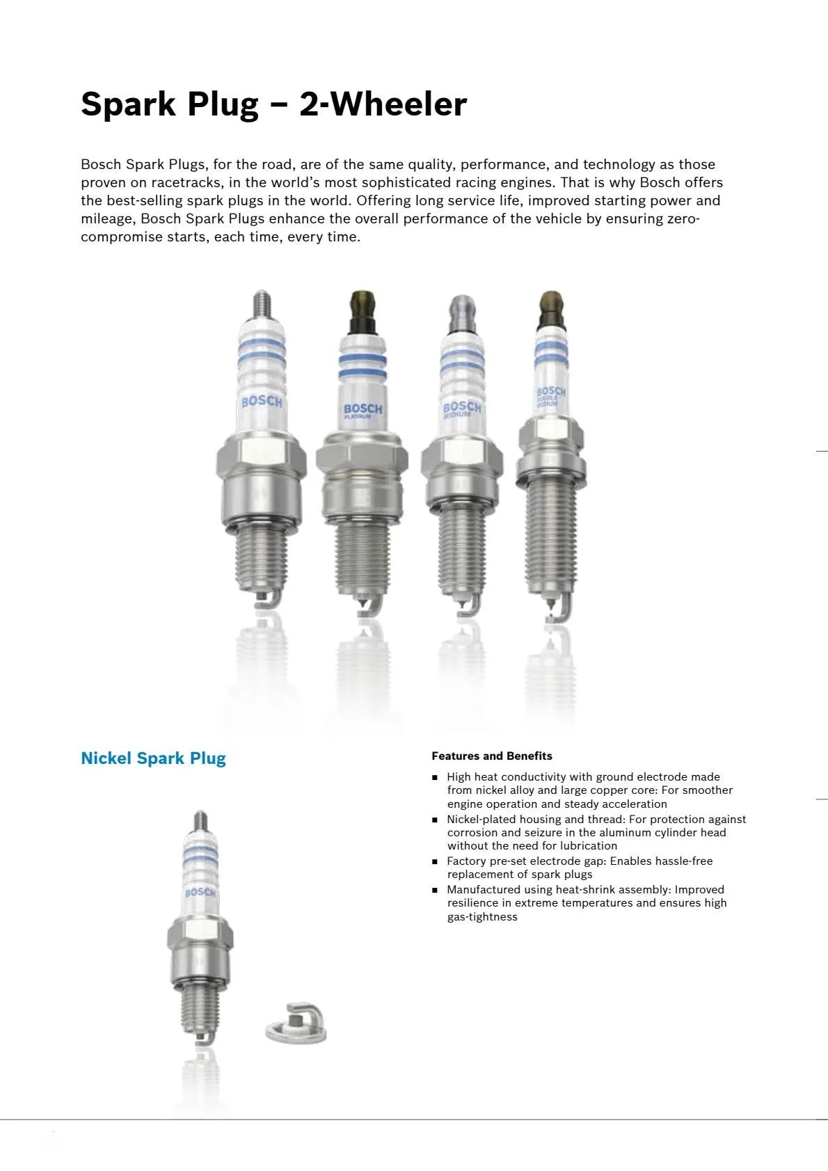 4 candele Bosch Double Platinum FR7KPP33U+ per Toyota Corolla Verso Yaris/Vios, per Hyundai Elantra【OE:JE411811】